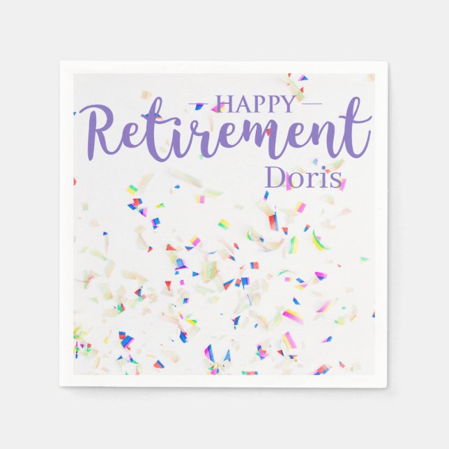 Serviette En Papier Bonne retraite Confetti Papier Napkin (Devant)