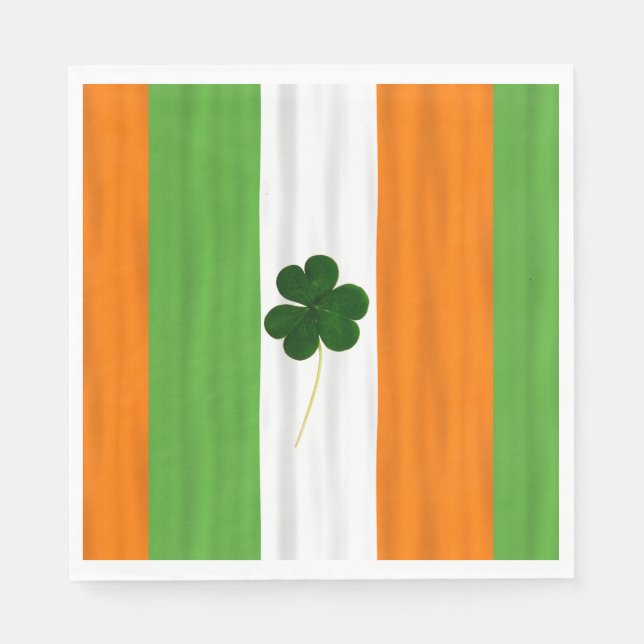 Serviette En Papier Bonne St. Patrick's Day Irlandais Drapeau Shamrock (Devant)