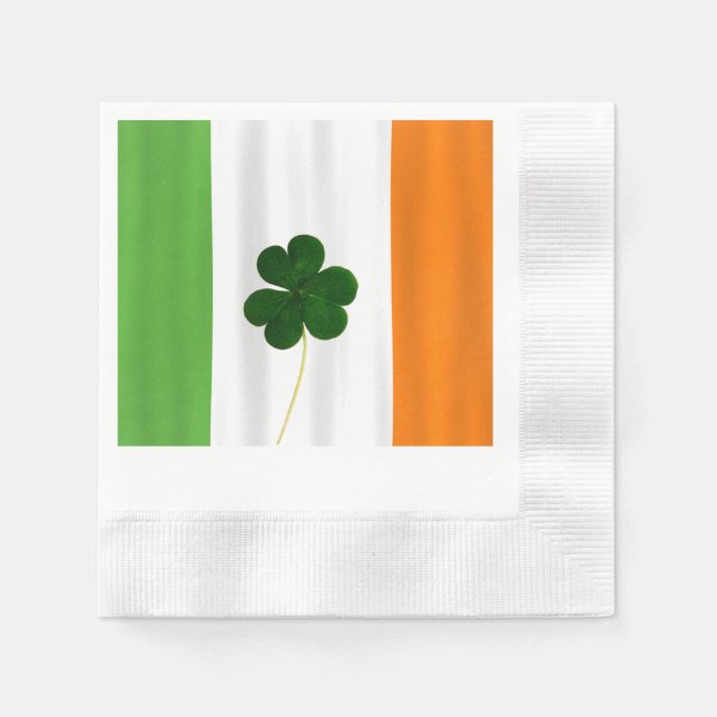 Serviette En Papier Bonne St. Patrick's Day Irlandais Drapeau Shamrock (Devant)