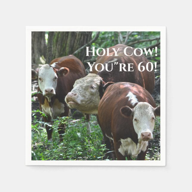 Serviette En Papier Bonne vache d'anniversaire ! (Devant)