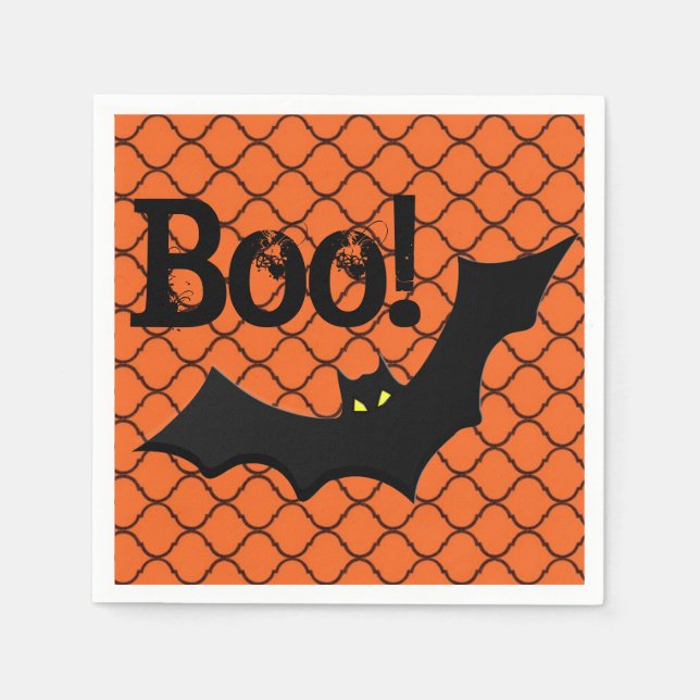 Serviette En Papier Boo ! Bat Halloween (Devant)