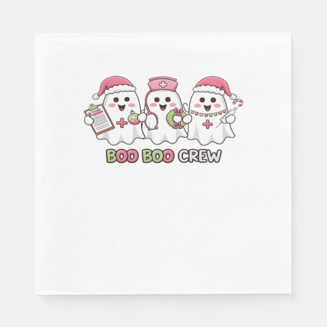 Serviette En Papier Boo Boo Crew Noël, infirmière fantôme surdimension (Devant)