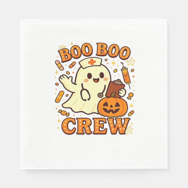 Serviette En Papier Boo Boo Infirmière d'équipage Funny Halloween Infi (Devant)
