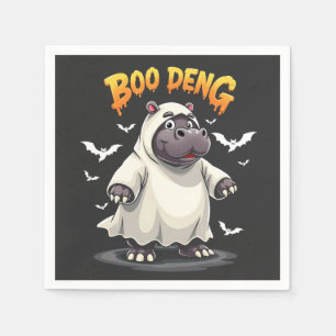 Serviette En Papier Boo Deng Ghost Baby Pygmy Hippo Moo Deng Halloween
