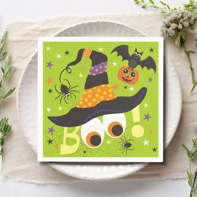 Serviette En Papier Boo Éffrayant sorcière Casquette chauves-souris mi (Créateur téléchargé)