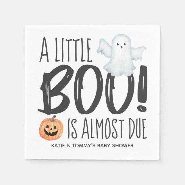 Serviette En Papier Boo Ghost Jack O'Lantern Baby shower d'Halloween (Devant)