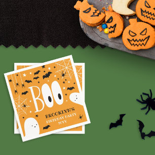 Serviette En Papier Boo Ghosts Orange Halloween fête d'anniversaire
