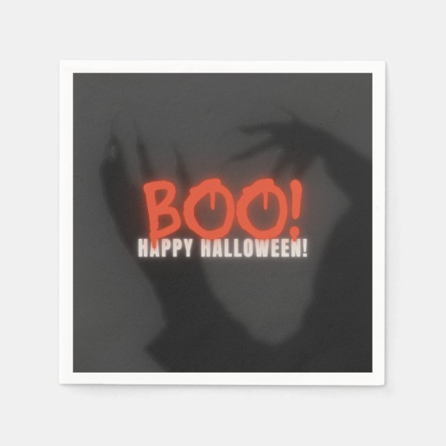 Serviette En Papier Boo halloween - Serviettes en papier, Cocktail sta (Devant)