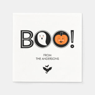 Serviette En Papier Boo ! Happy Halloween Papier Napkin