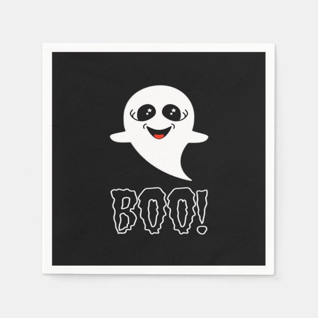 Serviette En Papier Boo ! Petite Halloween Par Lucas (Devant)