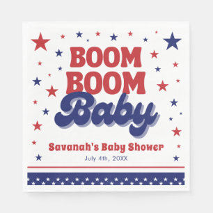 Serviette En Papier Boom Boom Baby 4 juillet Baby shower patriotique