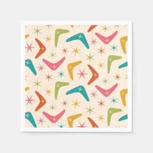 Serviette En Papier Boomerang du milieu du siècle avec Starbursts rétr