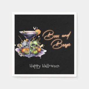 Serviette En Papier Boos and Booze Adult Halloween Cocktail Party