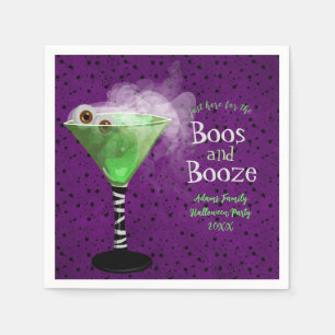 Serviette En Papier Boos and Booze Adult Halloween Cocktail Party