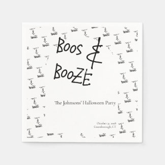 Serviette En Papier Boos et Booze Halloween Party Minimal