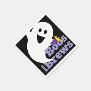 Serviette En Papier BOOS et BREWS, Halloween du concepteur, Ghost on B