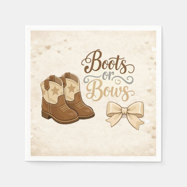 Serviette En Papier Boots and Bows Napkin (Devant)