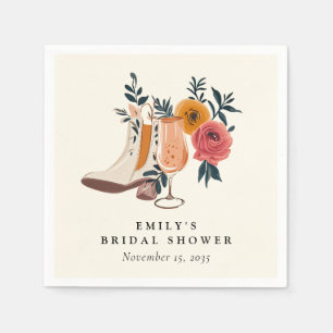 Serviette En Papier Boots & Bubbly Fête des mariées occidentale