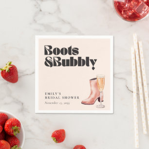 Serviette En Papier Boots & Bubbly Fête des mariées occidentale