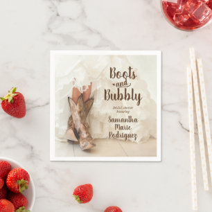 Serviette En Papier Boots & Bubbly Texas Bride à Boots Bridal Shower