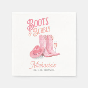 Serviette En Papier Boots & Bubbly Western Cowgirl Fête des mariées ro