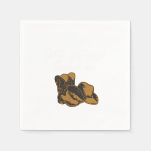 Serviette En Papier Boots de Cowboy Casquette Ligne Danse Musique Coun