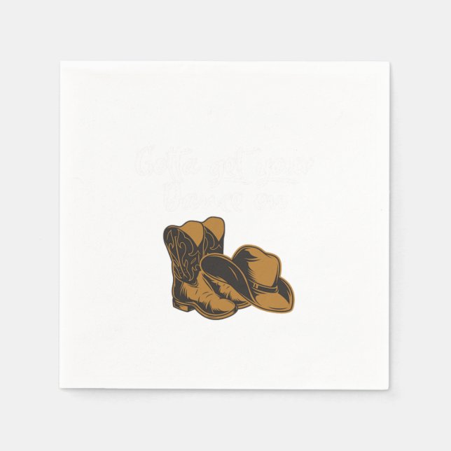 Serviette En Papier Boots de Cowboy Casquette Ligne Danse Musique Coun (Devant)