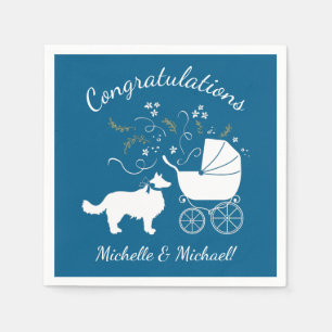 Serviette En Papier Bordure Collie Chien Baby shower Chien Chien Chiot