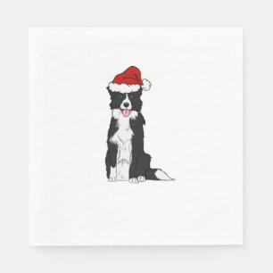 Serviette En Papier Bordure de Noël Collie 1