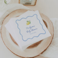 Bordure ondulée bleu clair pour Baby Shower aux ci
