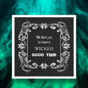 Serviette En Papier Bordure orange Halloween noir