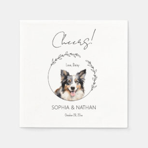 Serviette En Papier Bordure simple Collie Chien Mariage Cocktail Napki