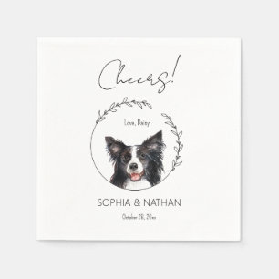 Serviette En Papier Bordure simple Collie Chien Mariage Cocktail Napki