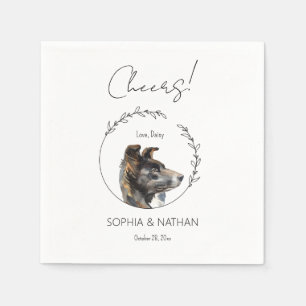 Serviette En Papier Bordure simple Collie Chien Mariage Cocktail Napki