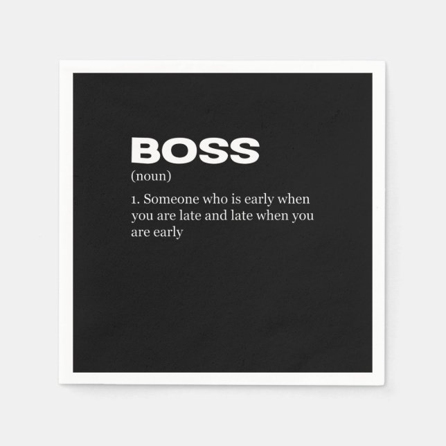 Serviette En Papier Boss Funny Définition Joyeux Boss's Day (Devant)