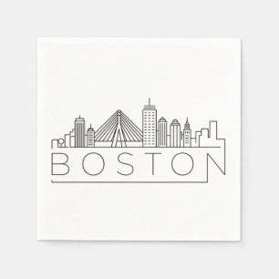 Serviette En Papier Boston City Skyline, boston ma skyline