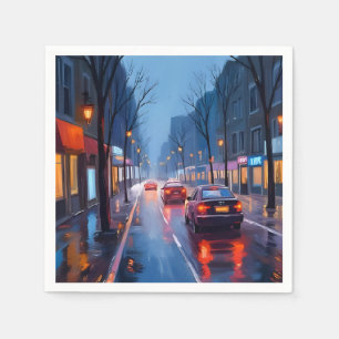Serviette En Papier Boston Rain   Rue du centre-ville Massachusetts