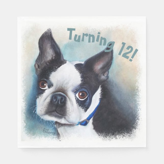 Serviette En Papier Boston Terrier 12 ans (Devant)