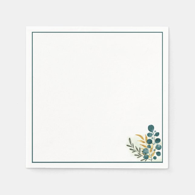 Serviette En Papier Botanical Greenery Minimal Cocktail (Devant)