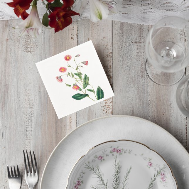 Serviette En Papier Botanical Wedding Cocktail Napkin (Créateur téléchargé)