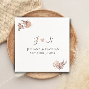 Serviette En Papier Botanique Classique Simple Moderne Initiales Monog