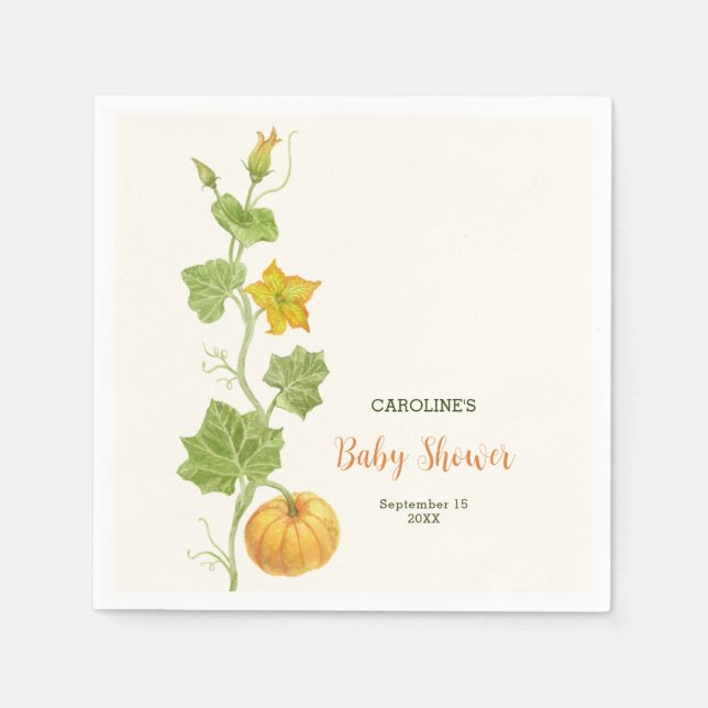 Serviette En Papier botanique de la vigne de pomkine (Devant)