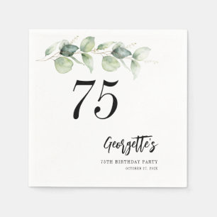 Serviette En Papier Botanique Eucalyptus Vert 75e Anniversaire Papier
