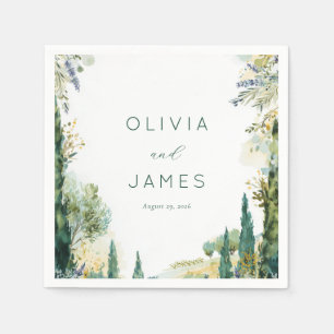 Serviette En Papier Botanique Vert Fantaisiste