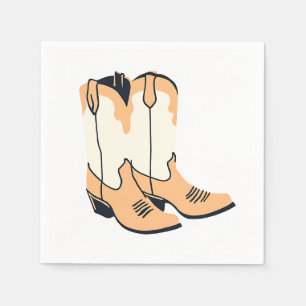 Serviette En Papier Botte de cowboy Brown