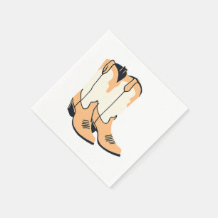 Serviette En Papier Botte de cowboy Brown