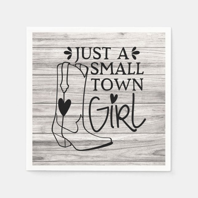 Serviette En Papier Botte de cowboy fille de pays fille bois occidenta (Devant)