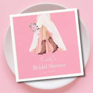 Serviette En Papier Bottes de cowboy et robe de mariée : Baby shower