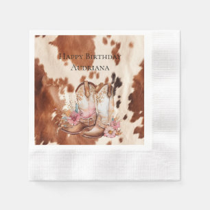 Serviette En Papier Bottes de cowgirl Brown occidentales