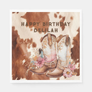 Serviette En Papier Bottes de cowgirl Brown occidentales